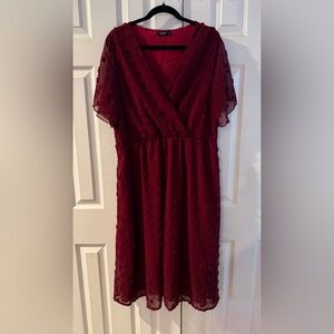 SHEIN Burgundy Textured Dress